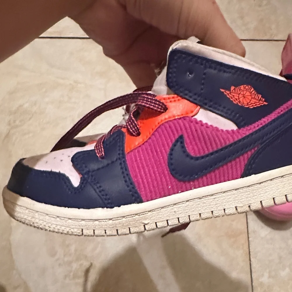 Nike Kids' Navy, Orange, and Pink Sneakers